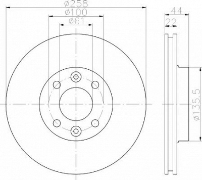 HELLA PAGID 8dd355119461 -  Тормозной диск